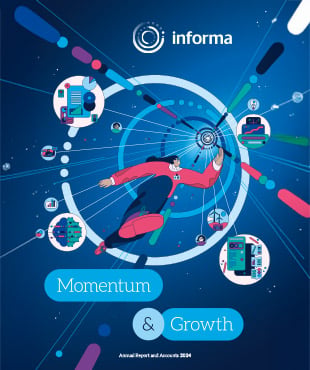 Front cover of the 2024 Annual Report - a woman climbing stairs with a spotlight on her